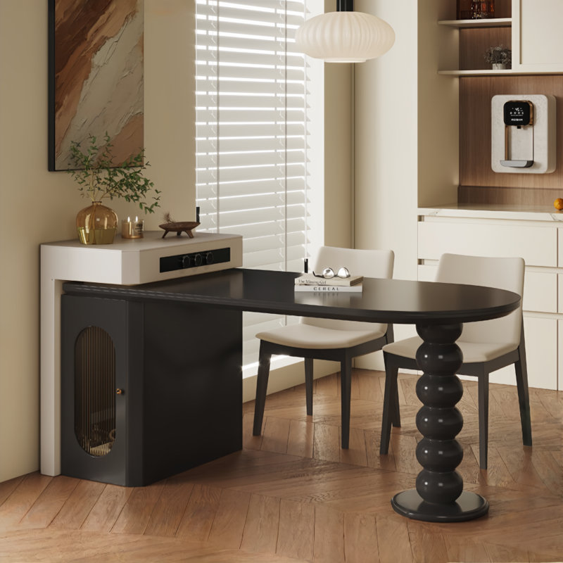 Modern and Simple Black Dining Table Design