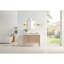 Meuble-lavabo simple autoportant / flottant 48 po Blaise avec comptoir en pierre reconstituée blanc grain Blaise