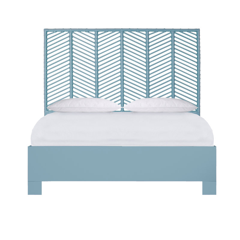 Lit plateforme Liam, Grand, Bleu piscine