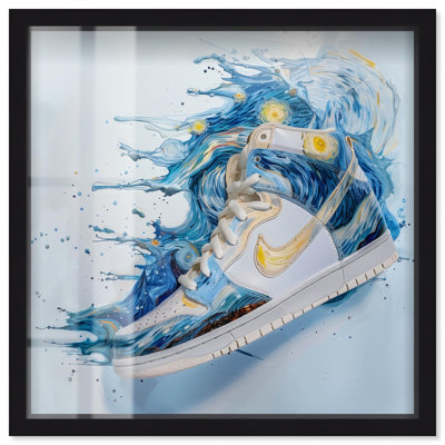 Starry Night Sneaker Splash Shadowbox Print Sneaker Wall Art by Art Remedy