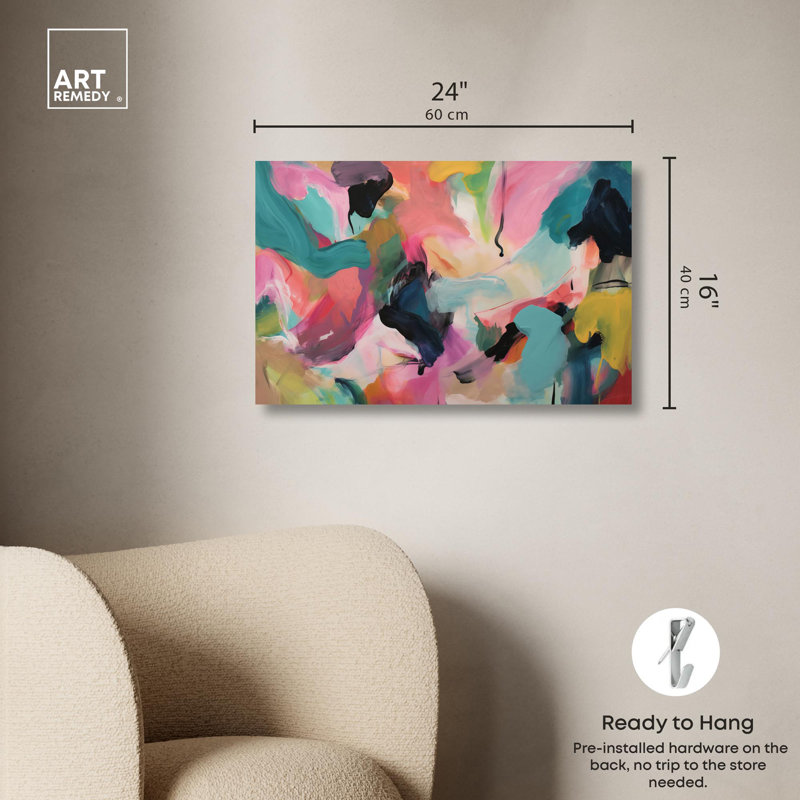 «Mystic Silk Flow», toile abstraite par Art Remedy, H 16 po x l 24 po x P 1,5 po, Toile tendue