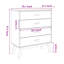 Commode haute 4 tiroirs, structure en bois de pin massif brun, 30 po