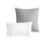Housse de couette en coton très grand / très grand - gris + blanc 100% coussins texturés, rayures tissées, attaches intérieures, entretien facile, sans vapeur, lavable à la machine, fermeture à boutons blanche / grise, 5 pièces, substances nocives-127366244