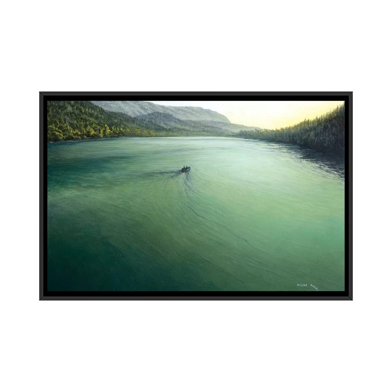 Quiet Lake by ColorByFeliks - Print on Canvas, Black Framed, 66.04 cm H x 45.72 cm W