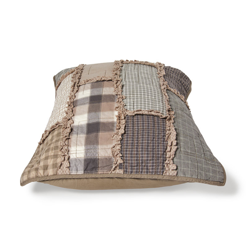 Smoky Cobblestone Patchwork Cotton Standard Pillow Sham