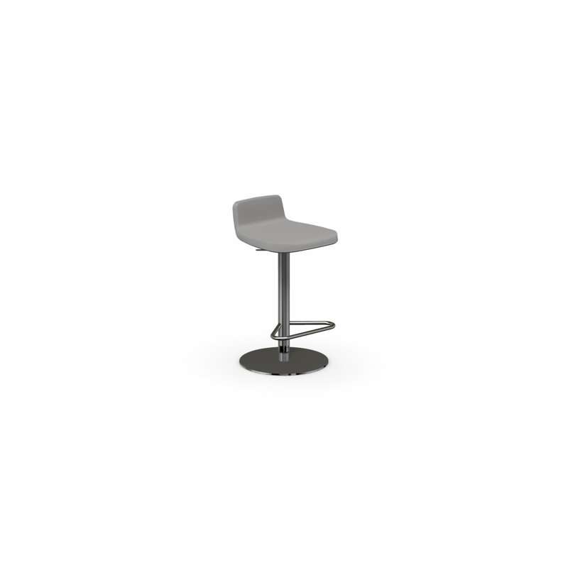 Riley Upholstered Adjustable Stool with Swivel Base, Taupe
