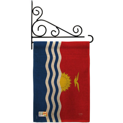En toile jute 2 côtés 19 x 13 po kiribati drapeau de jardin