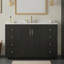 Meuble-lavabo de style campagnard de 48 pouces avec comptoir en MDF, armoire à 6 tiroirs et 2 portes-1618267552