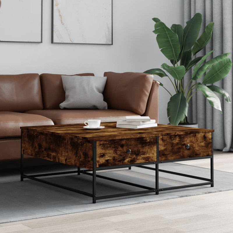 Gakona Frame Coffee Table with Storage, Smoked Oak