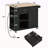 Kitchen Island With Power Outlet,Kitchen Storage Island With Drop Leaf And Rubber Wood,Open Storage And Wine Rack,5 Wheels,With Adjustable Storage For Home, Kitchen, And Dining Room-1593291751