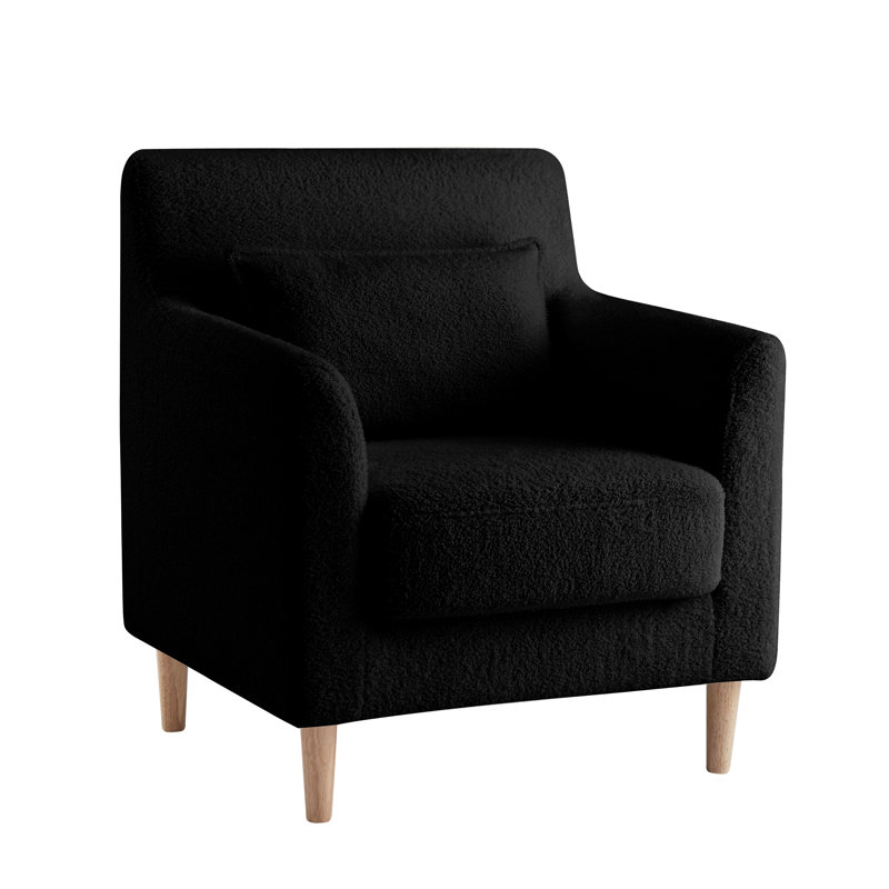 Fauteuil de 31,88 po Erminia, Laine noire