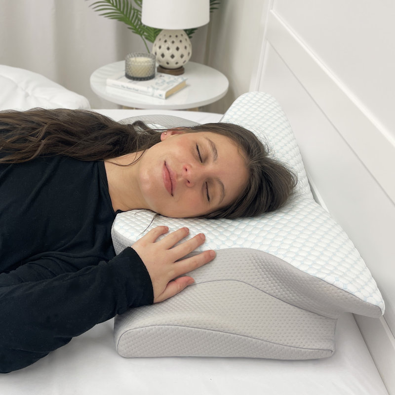 Ergonomic Side Sleeper Pillow With Cooling Cover
