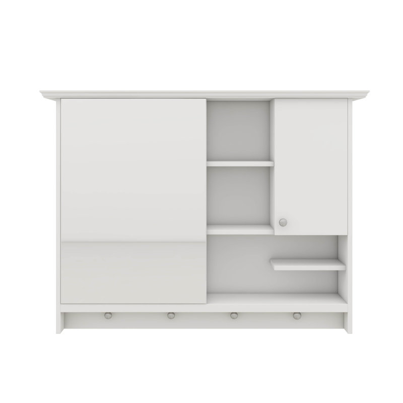 Armoire à pharmacie murale 36 pouces avec porte miroir ajustable, Blanc