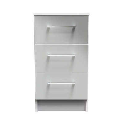 Fully Assembled Louberta 3 Drawer Bedside Cabinet