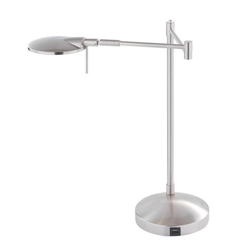 Millsap Adjustable Metal USB Desk Lamp, Satin Nickel