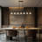 7-light Matte Black Chandeliers Pendant Lights Rectangular Modern Industrial Chandelier For Dining Room Living Room