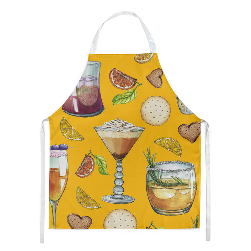Tablier pour boissons et cocktails, Jaune / Rouge / Brun