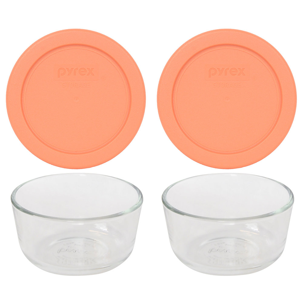  Pyrex 7202 1 Cup Glass Food Storage Container - 2 Pack Made in  the USA: Home & Kitchen