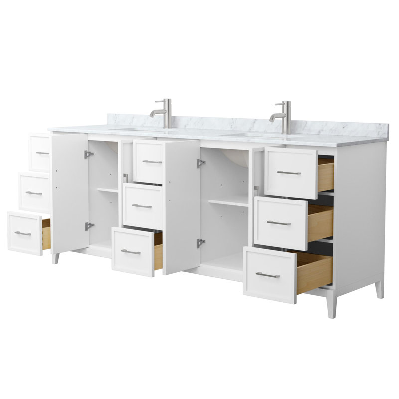 Elan 84 in. Vanity, White, Brushed Nickel