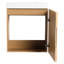 Meuble-lavabo mural de 47 cm (18,5 po) avec lavabo en résine, porte simple à fermeture amortie, bois naturel, compact et robuste grâce à son armoire en bois d'ingénierie.