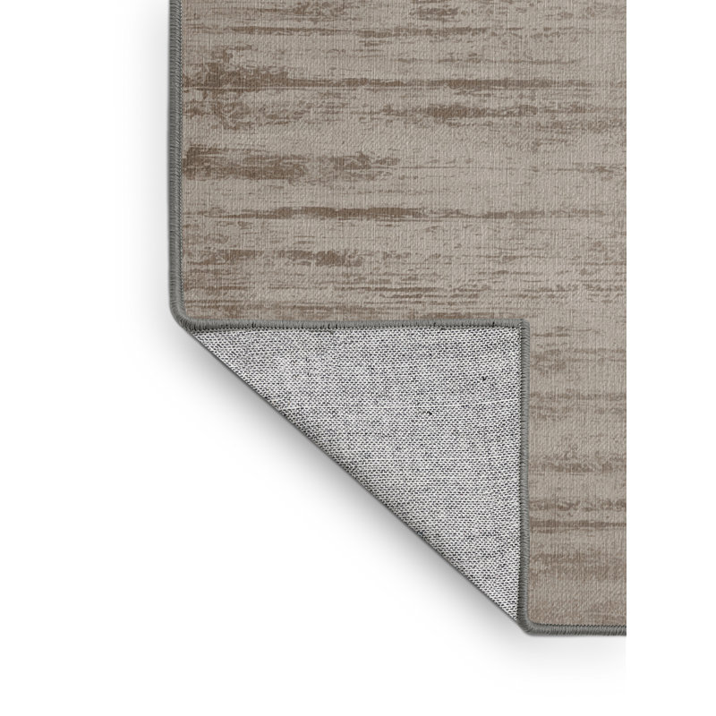 Machine Washable Abstract Gray Area Rug, Square 3'