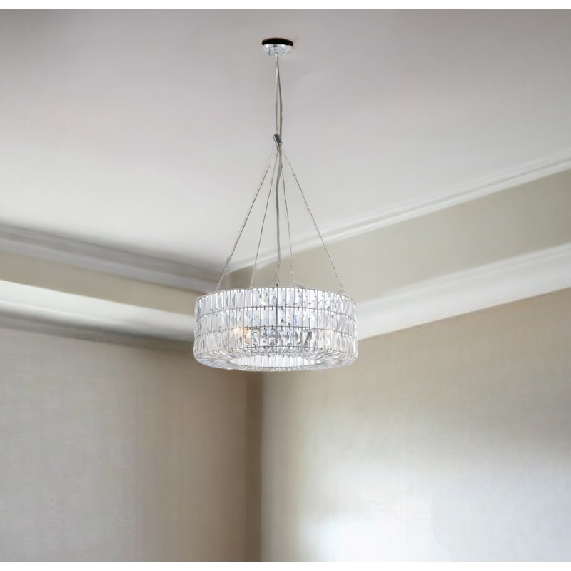 Lustre en chrome et cristal Mod