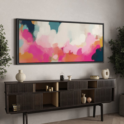 Abstract Colorful Strokes " Abstract Pastel Clouds Colorful Paint Strokes Retro Fine Art Extra Large Decorative Colorful "