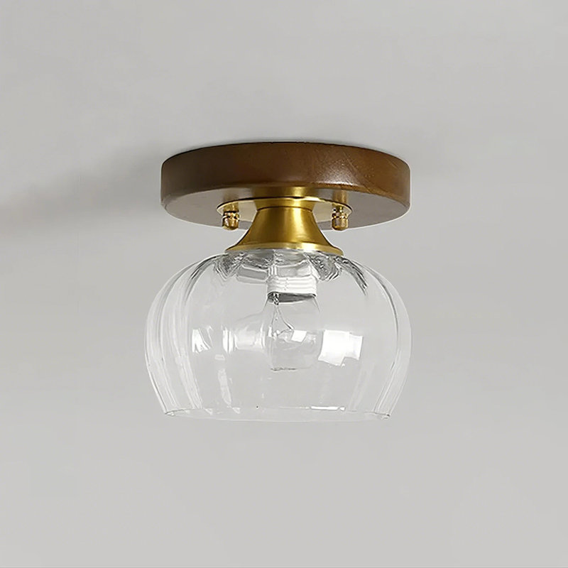 Clear Ribber Glass Ceiling Lamp, Clear