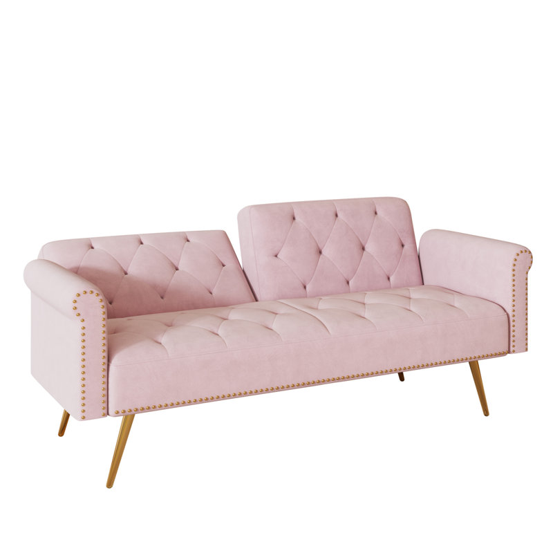 Canapé futon moderne rembourré, Velours noir