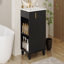 Meuble-lavabo 24 po avec lavabo, armoire de salle de bain avec tablette de porte, rangement latéral ouvert, structure en bois massif, porte à fermeture douce-1159188425