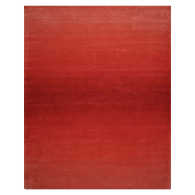 LoomBloom Coral Wool Designer Ombre Rug with Soft Fade Gradient