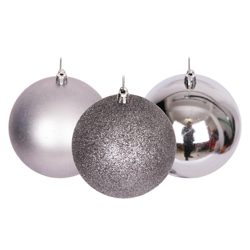 Polyvinyl Chloride (PVC) Ball Ornament, Mid Grey, 10cm H x 10cm W x 10cm D