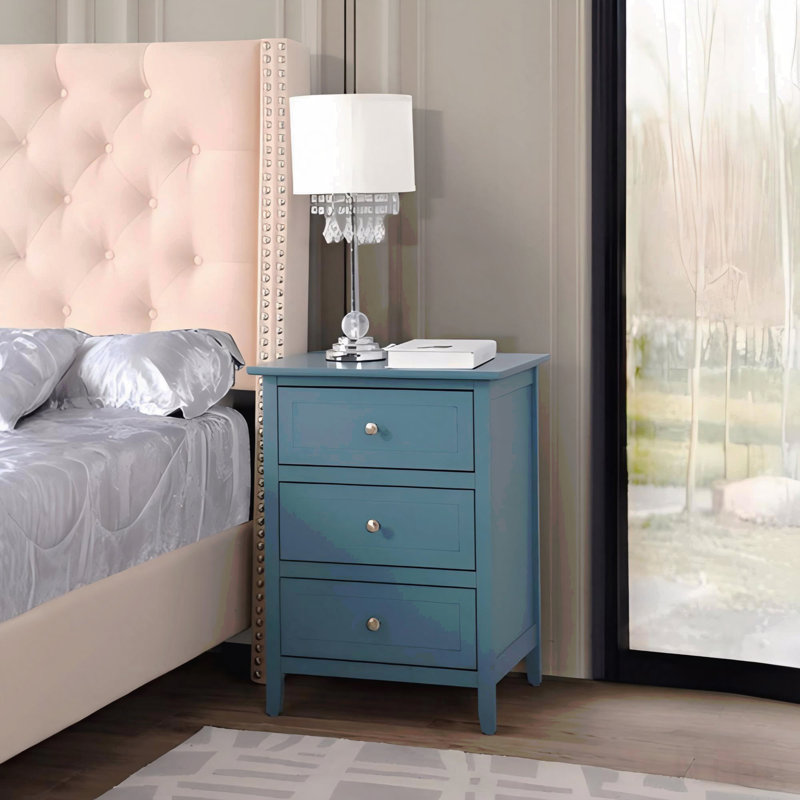 Teal Accent Nightstand For Modern Bedrooms, Teal
