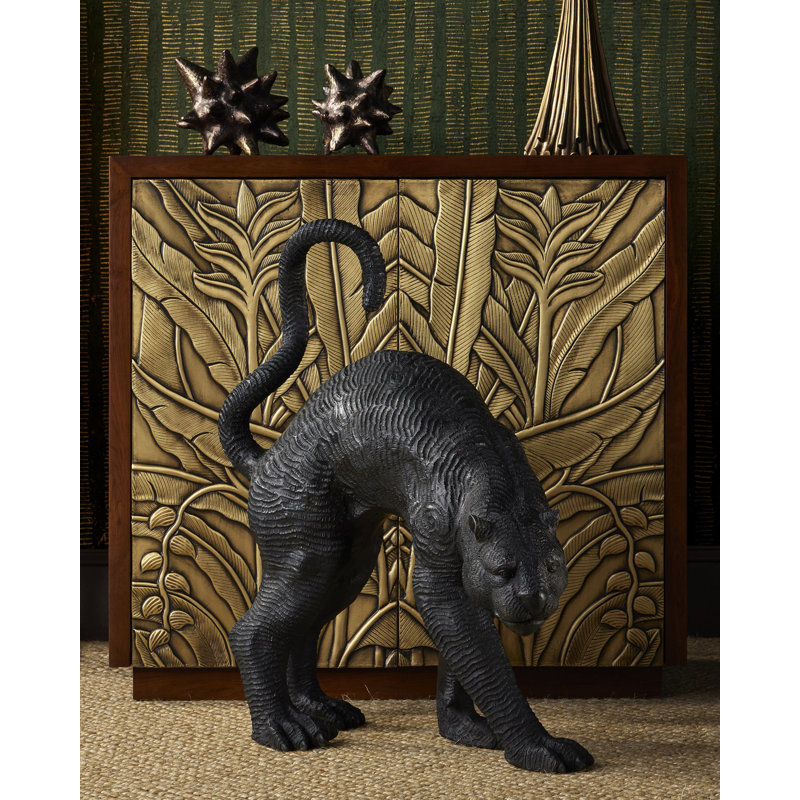 Standing Black Panther Bronze