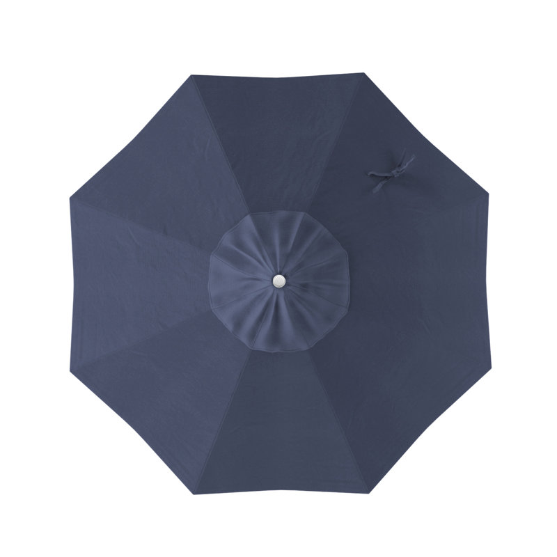 Parasol de marché 7,5', Blanc, Sunbrella®, Blue Regatta Sunbrella® Canvas