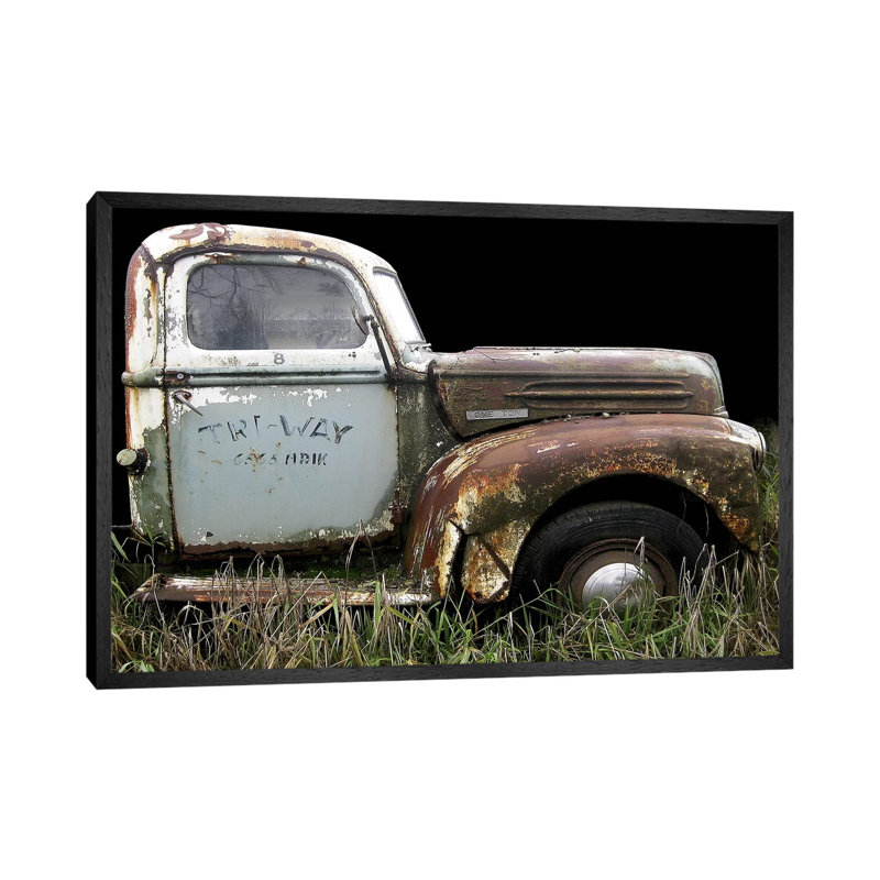 1947 Ford 1 Ton by Larry Hunter - Print on Canvas, 66.04 cm H x 45.72 cm W, Black Framed