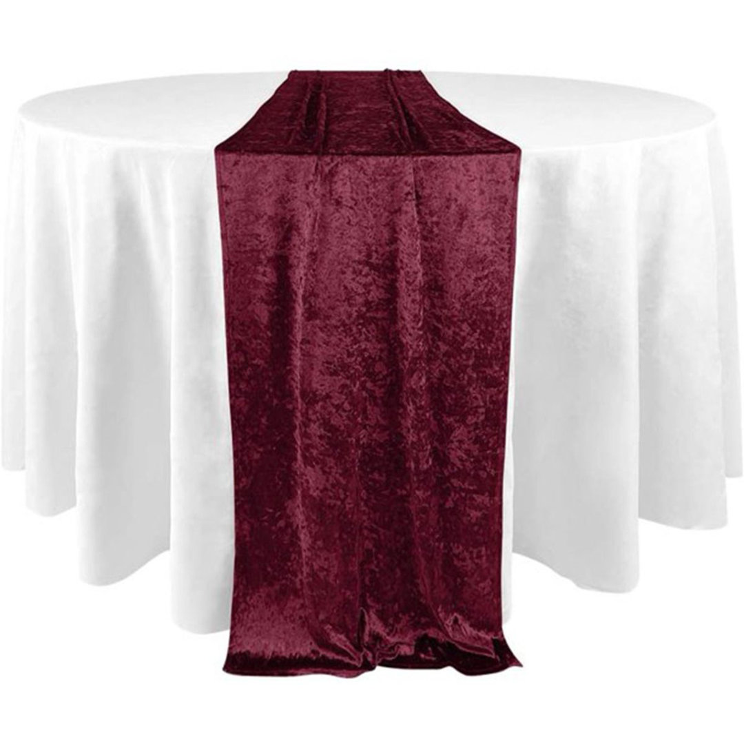 Abye Crush Velvet Table Runner - Premium Heavy Weight Textured Fabric, Wrinkle-Resistant & Luxurious - Wedding/Christmas/Holiday Decor - 14x108 Inch