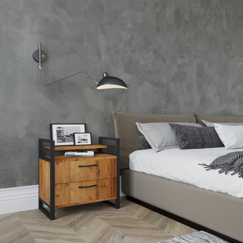 Mummert 60cm W Metal Bedside Table