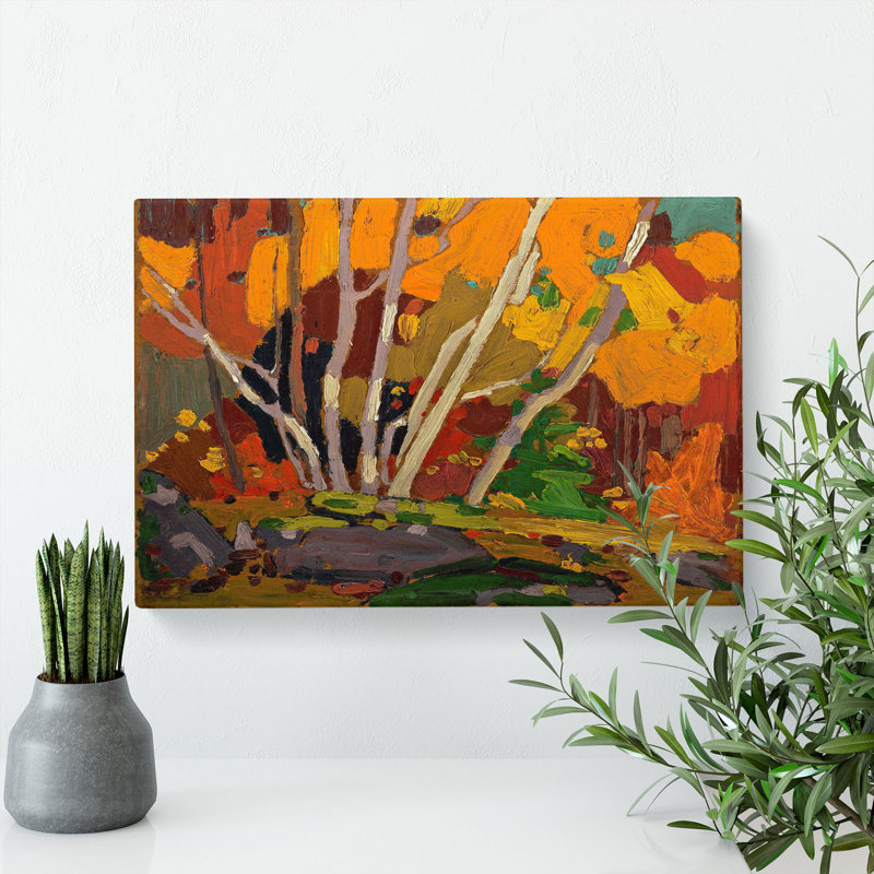 Autumn Birches by Tom Thomson - Wrapped Canvas Painting, 40cm H x 60cm W x 3cm D