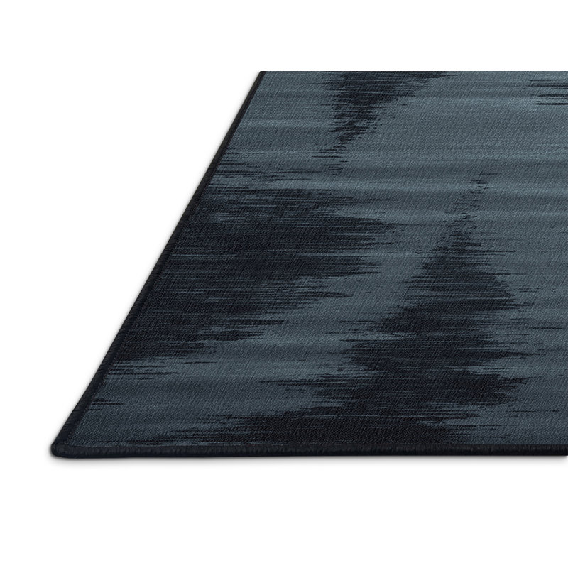 Tapis abstrait gris lavable à la machine, Carré 7 pi