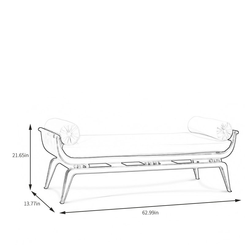 Banc de bout de lit moderne de style américain minimaliste, Blanc