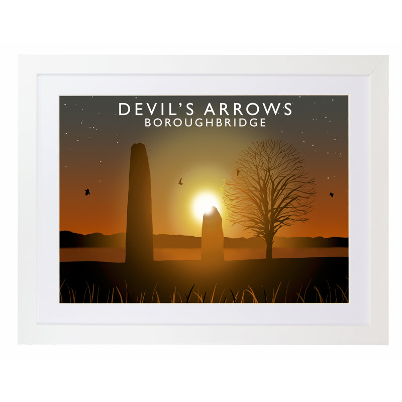 Devils Arrows by Richard O'Neil - Print, White Wood Frame, 33.5 cm H x 43.5 cm W x 2.2 cm D