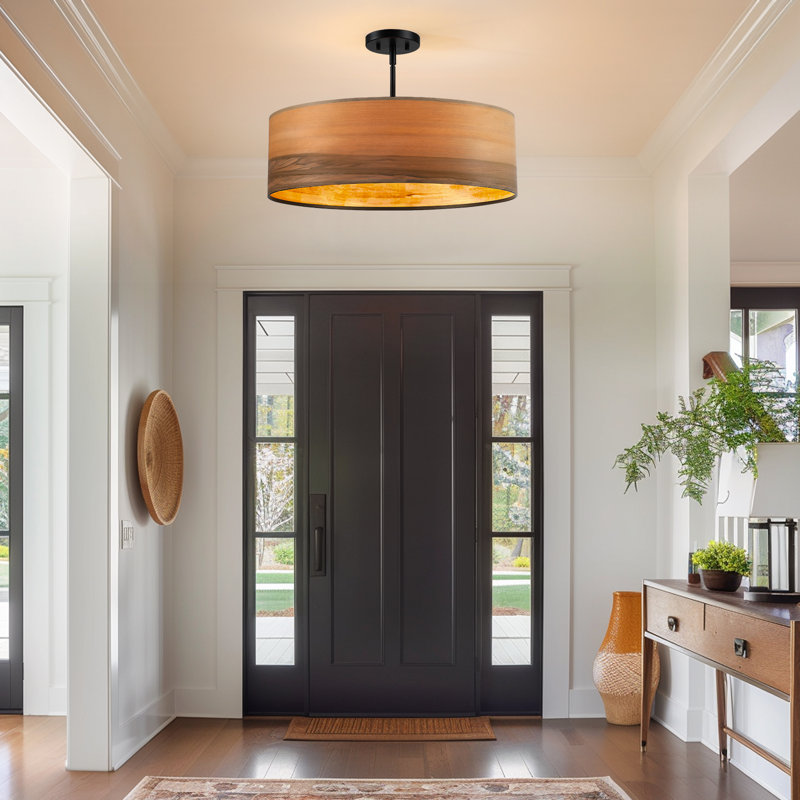 Loon Peak Kaidenn 4-Light Dimmable Drum Chandelier