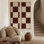 Motif géométrique rétro en damier pour entrée - ensemble de 2 reproductions d'art encadrées sur toile 