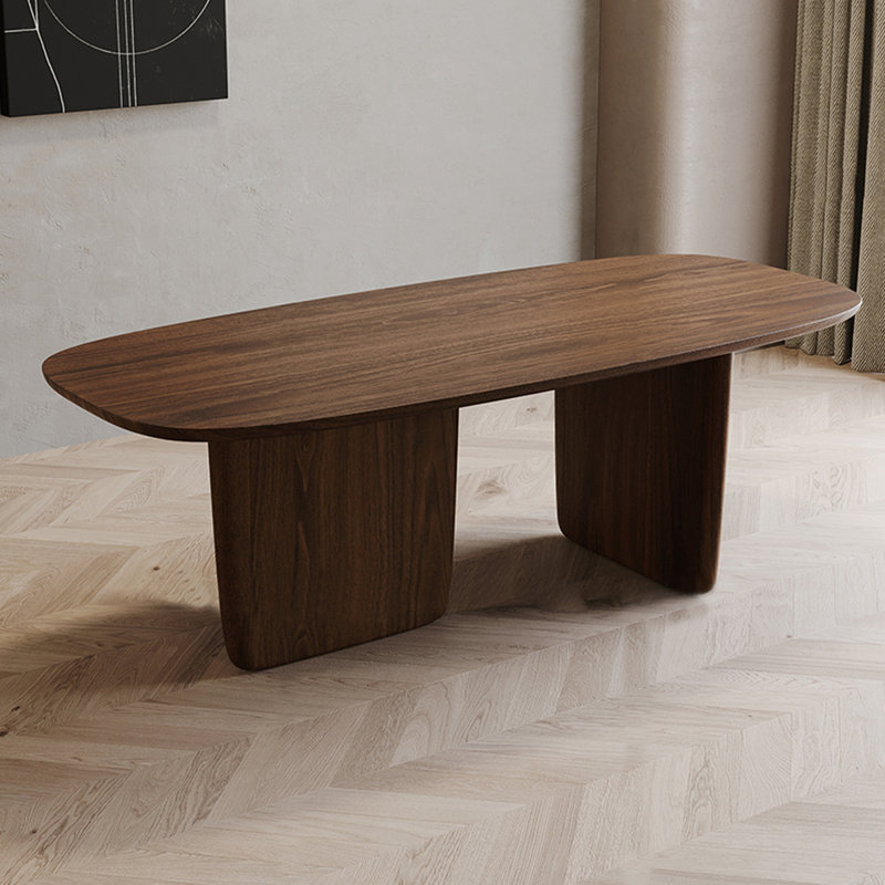 Table de salle à manger rectangulaire en bois massif brun noisette, H 29,53 po x L 70,87 po x l 31,5 po