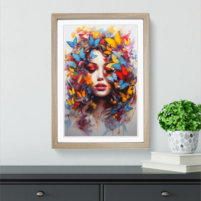 Butterfly Action Painting Art - Framed Print
