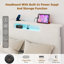 Structure de lit double rembourrée, DEL et charge, tête de lit avec rangement, sans sommier, beige-130085719-130085720
