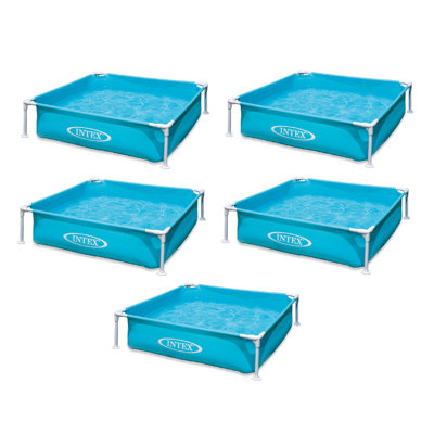Intex Mini Frame Kiddie 4ft x 4ft x 12in Beginner Frame Swimming Pool