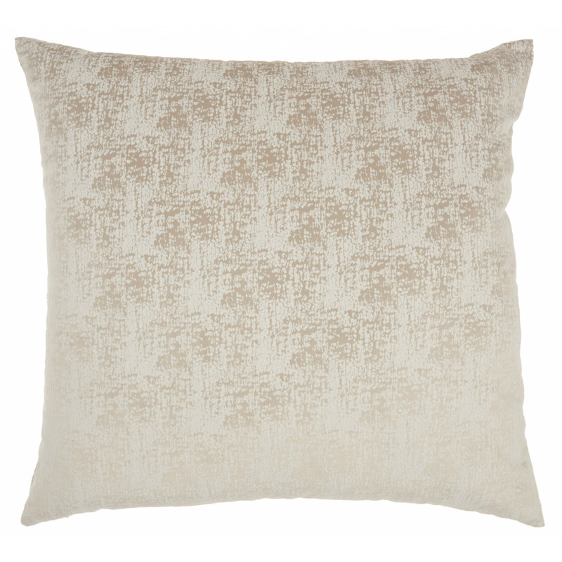 22" Abstract Throw Pillow, Beige