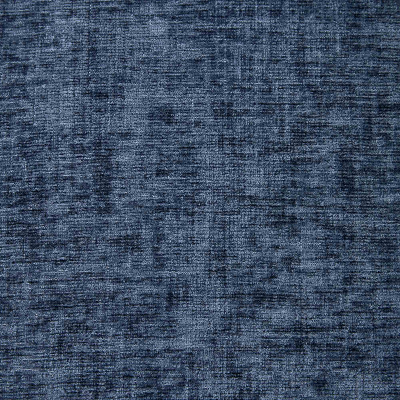 Chaise de salle à manger rembourrée en tissu de chenille, pieds courbés en bois massif, élégante chaise de salle à manger capitonnée pour salle à manger, paquet simple, bleu